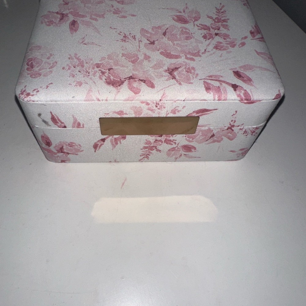 Floral Storage Box with Pink Pattern